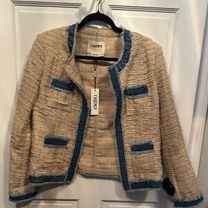 NWT retails at $510 L’AGENCE Agnes tweed denim jacket size large